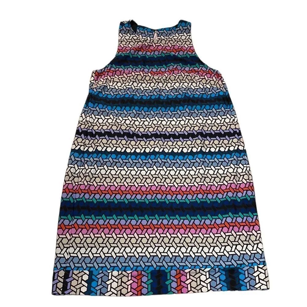 Trina Turk Summer Dress, striped, , blue, red, sleeveless tank, Small